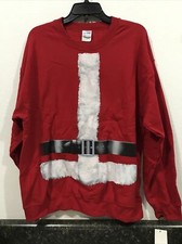 Christmas Santa Sweatshirt Red Large TW-474 