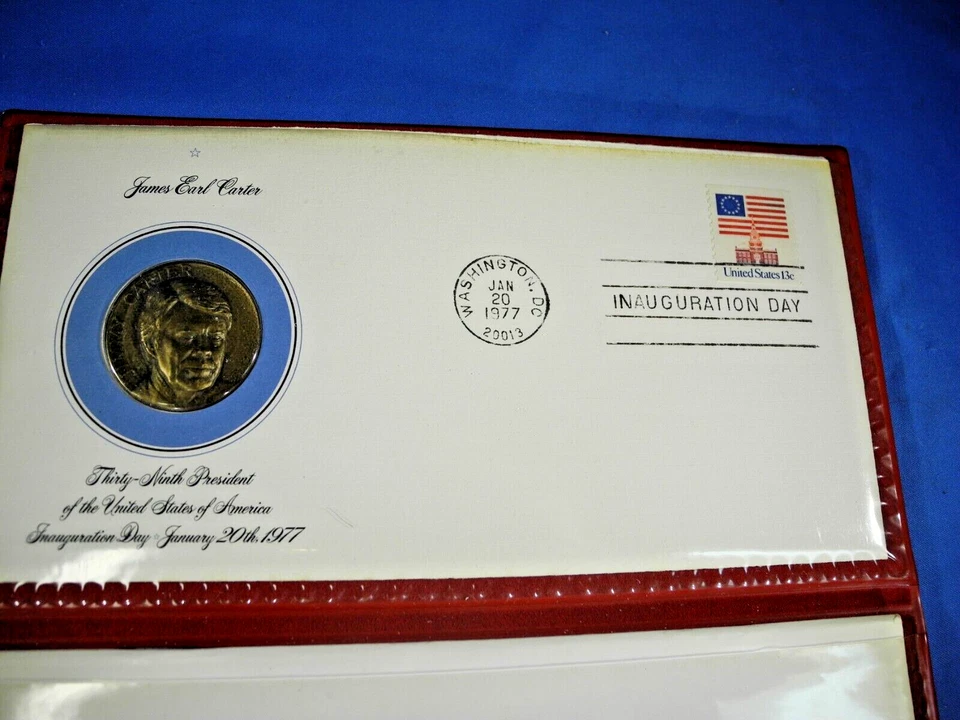 Jimmy Carter Inauguration Day First Day Cover with Bronze Coin, January 20, 1977 - Image 2 of 4
