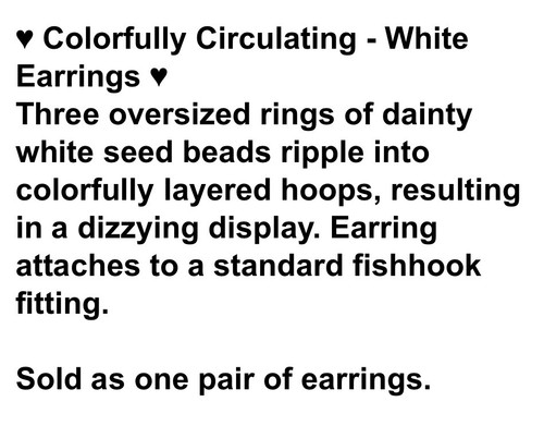 Paparazzi * Colorfully Circulating WHITE Triple BEADED EARRINGS Silver Fish-Hook - Picture 6 of 6