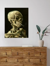 Smoking Skeleton by Vincent van Gogh Giclee Prints Canvas Wall Art 16" x 20"