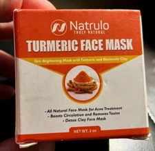 Natrulo Turmeric Face Mask - Skin Brightening Mask/Natural Acne Treatment - NIB!