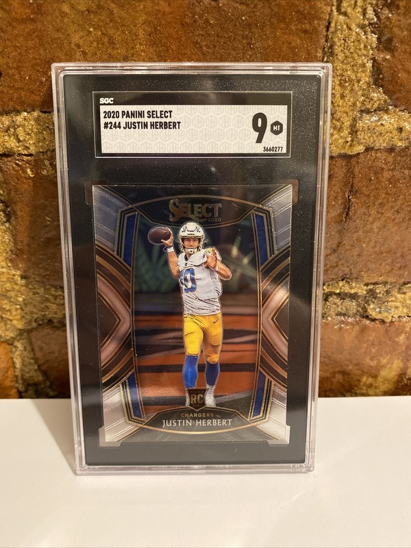 Justin Herbert RC 2020 Panini Select Club Level Rookie #244 SGC Mint 9 Chargers 