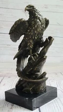 Statue Sculpture Eagle Bird Wildlife Art Deco Style Art Nouveau Style Bronze