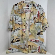 VTG Barefoot In Paradise Mens Camp Shirt XL Hawaiian Retro  MADE IN USA