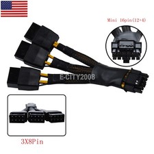 PCIE 5.0 Mini 16 12 4 Pin 12VHPWR to 3x8P RTX 4090 4080 Graphics Card Cable