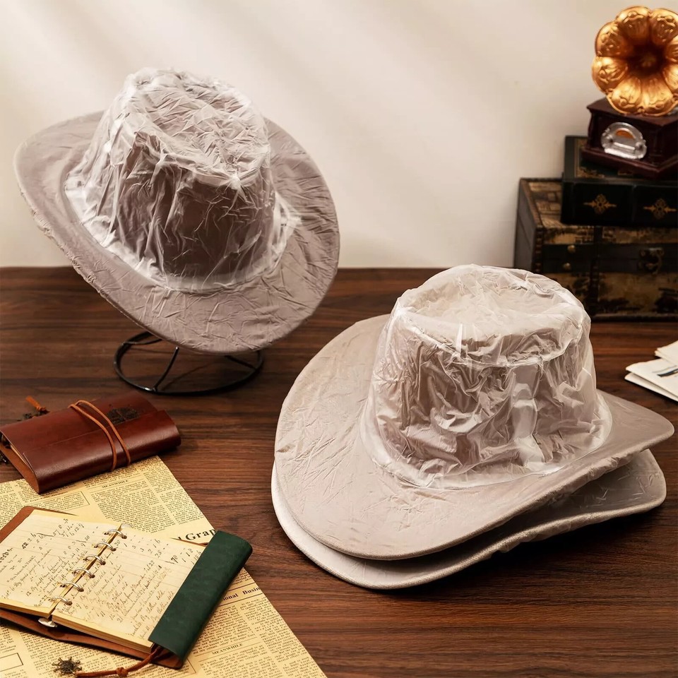 6 Pack Plastic Cowboy Hat Cover Waterproof Hat Protector Covers for ...