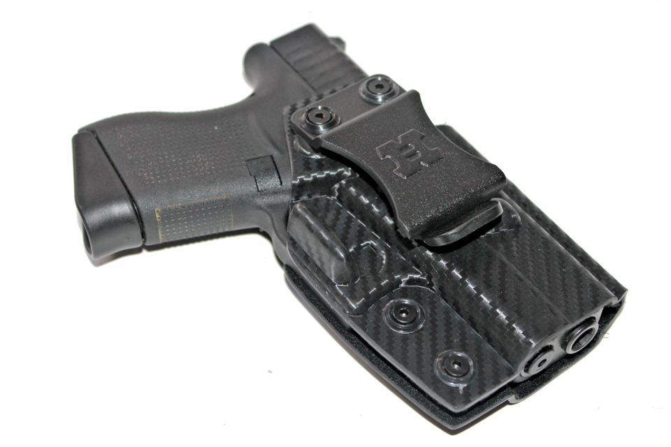 Houston IWB Kydex Holster For Glock 26/27/33 - Right Hand, Carbon Fiber Finish, Soft Suede Lining