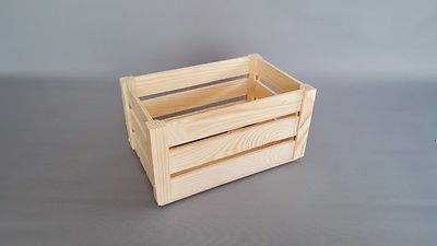 Crate Box Plain Wood Storage Small Boxes Craft Decoupage 24.5cm x 14.5cm  Fruit | eBay.de