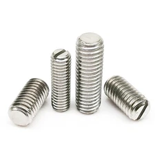 M1.2-M8 Stainless Steel Slotted Head Flat Point End Headless Grub Bolt Set Screw