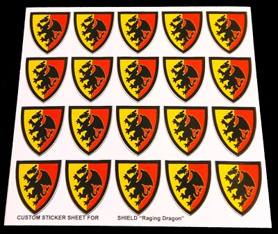 Custom Aufkleber für Schild Replacement Sticker for Shield Castle Dragon