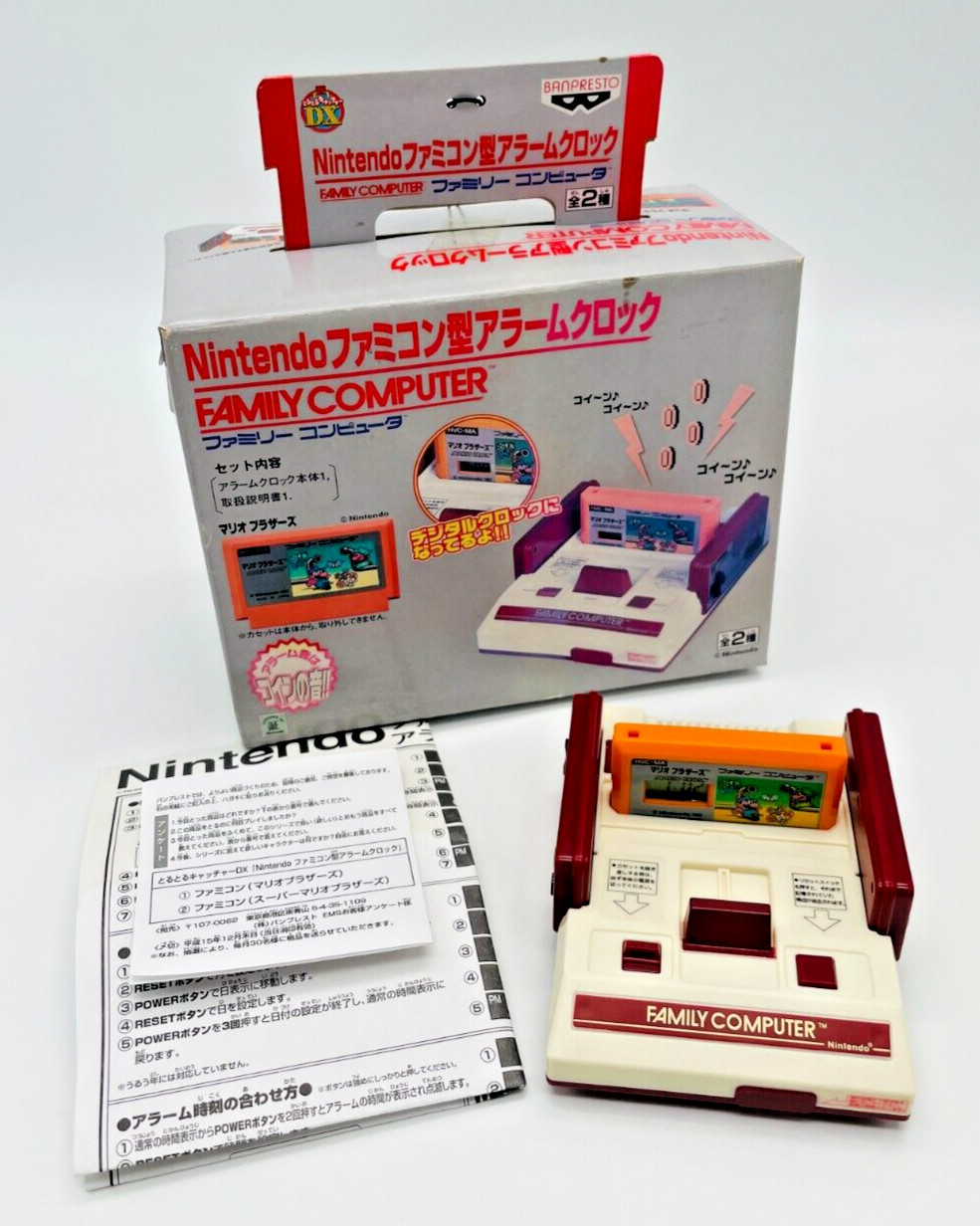 Reloj despertador estilo Nintendo Famicom Super Mario Vintage probado en caja