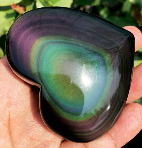 152g Natural Boutique Regenbogen Obsidian Katzenauge Kristall Herz Heilung ip1746 - Bild 7 von 12
