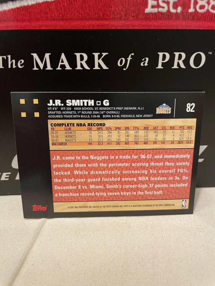 2007-2008 Topps Basketball Card JR Smith #82 NM Combined Shipping - Image 2 of 2