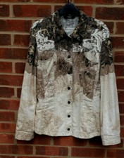 Verse Linen Art Design Jacket Uk Size 16 Fr 44 D 42