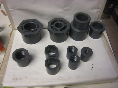 10 Misc.  Spears/Charlotte SCH80 Fittings Reducing Bushings 2x1 & 2x1/2 x smallr
