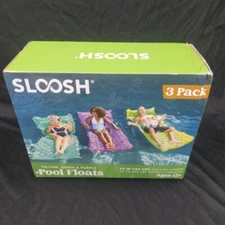 NIB 3 Inflatable Swimming Pool Water Floats Mattress Lounge Headrest Sloosh  