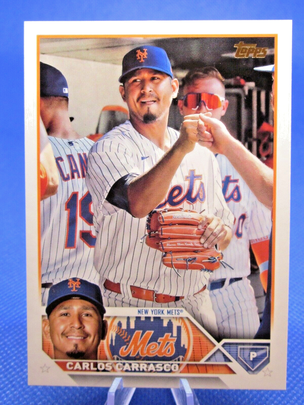 2023 TOPPS SERIES 1 #161 CARLOS CARRASCO SSP GOLDEN MIRROR VARIATION NY METS