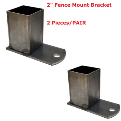 2'' Fence Mounting Bracket for Decorative Square Steel Tube Rails PAIR