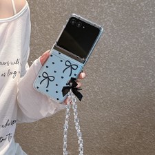 For Moto Razr Plus luxury transparent flower hard women's phone case-