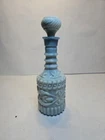 Vintage Retro Pressed Milk Glass Liquor Bottle Stopper Decanter White Gray