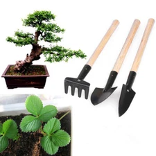 HOT 3 Piece Wood Handle Garden Tool Set Garden Mini Tool Set Planting Gardening
