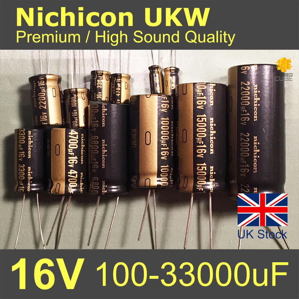 Nichicon UKW 16V Premium Audio 100-33000uF Capacitors ** UK Stock **