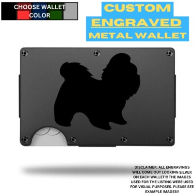 Shih Tzu Laser Engraved Onto An Aluminum Wallet