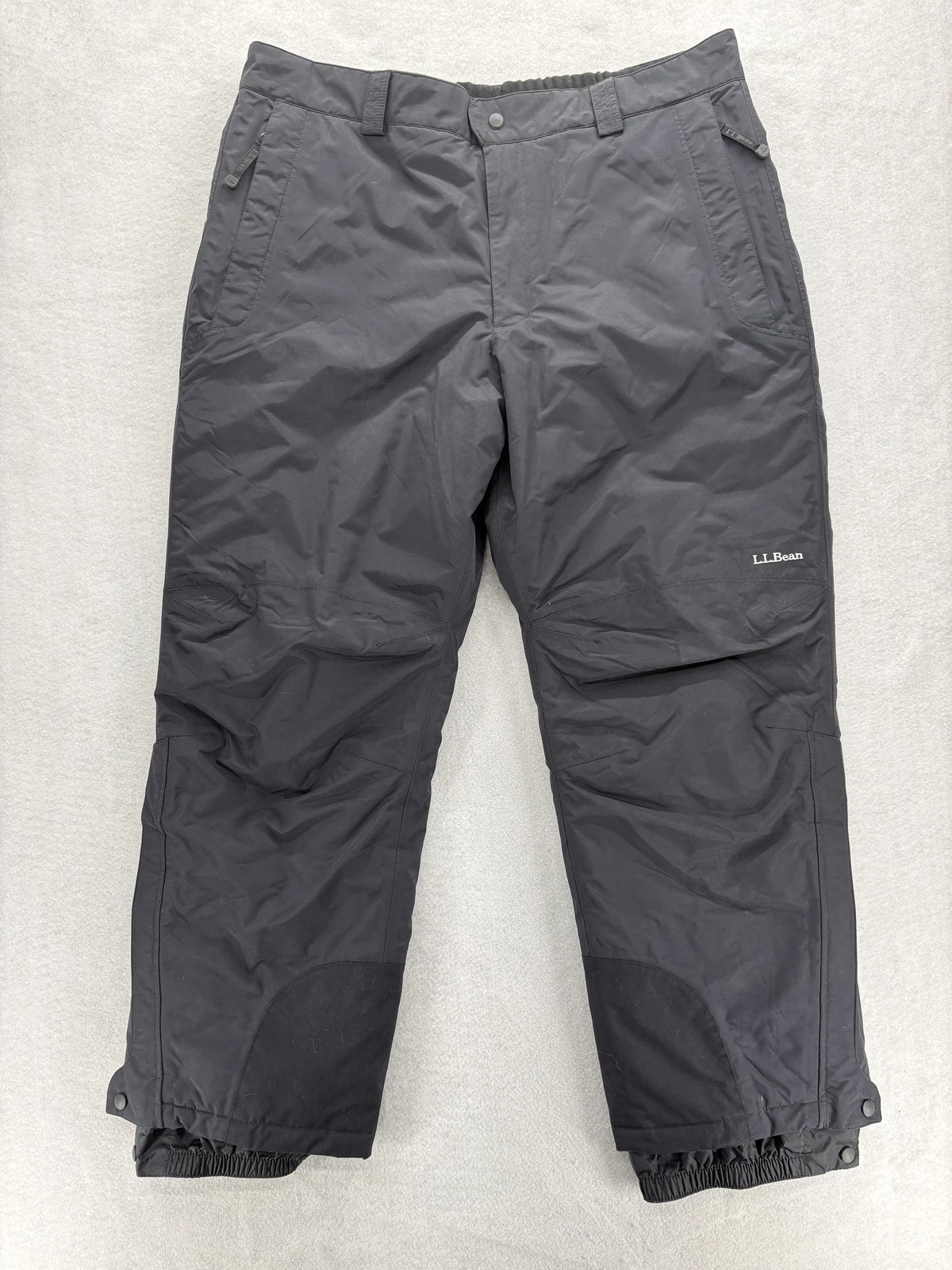 L.L. Bean TEK 2 Snow Pants Mens XL Black Waterproof Insulated Ski Snow Outdoors