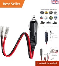 12V/24V Heavy-Duty Cigarette Lighter Plug with LED Indicator & Built-in Fuse