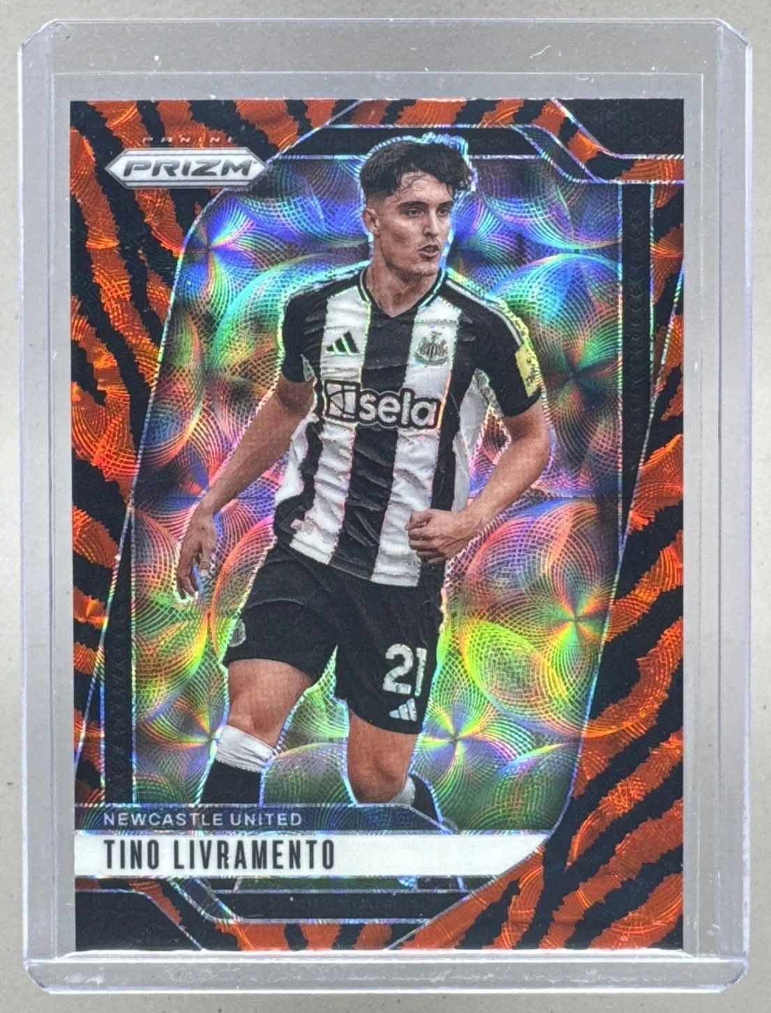 2024 Prizm Premier League Tino Livramento #119 Choice Tiger Stripe