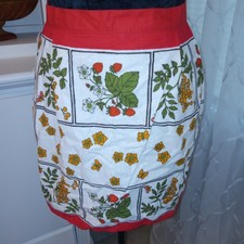 Vintage Strawberry Half Apron w/ Original Sales Tag