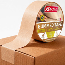 Brown Paper Packing Tape - 2.75-Inch X 375-Feet, Water Activated, Reinforced for