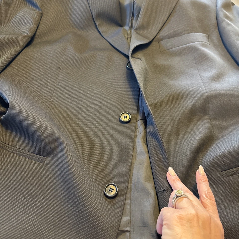 Blazer Hugo Boss Talla 42R Negro Lana Sólido Traje Chaqueta 3 Botones Abrigo Deportivo Nuevo con Etiquetas Foto 2 de 4