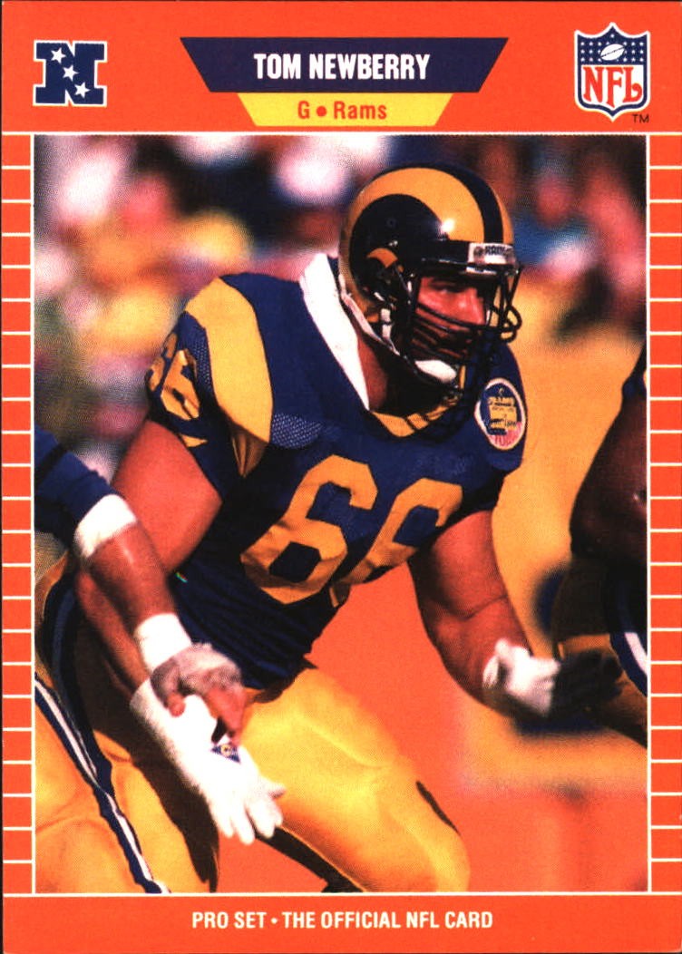 1989 Pro Set Tom Newberry Rookie #205 Los Angeles Rams FREE SHIPPING