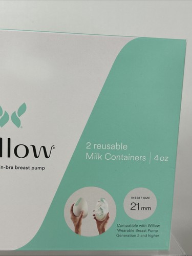 Willow Reusable 21mm Milk Containers Pack of 2 4oz Gen 2 + New