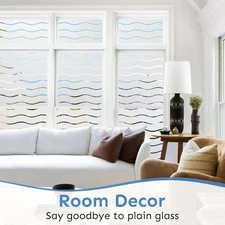 30-120cm Width No Glue Privacy Window Film Frosted Glass Decorative Static Cling