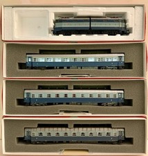 RIVAROSSI COMO H0 1:87 FS TRENO AZZURRO LOCOMOTORE + 3 CARROZZE OTTIMO STATO