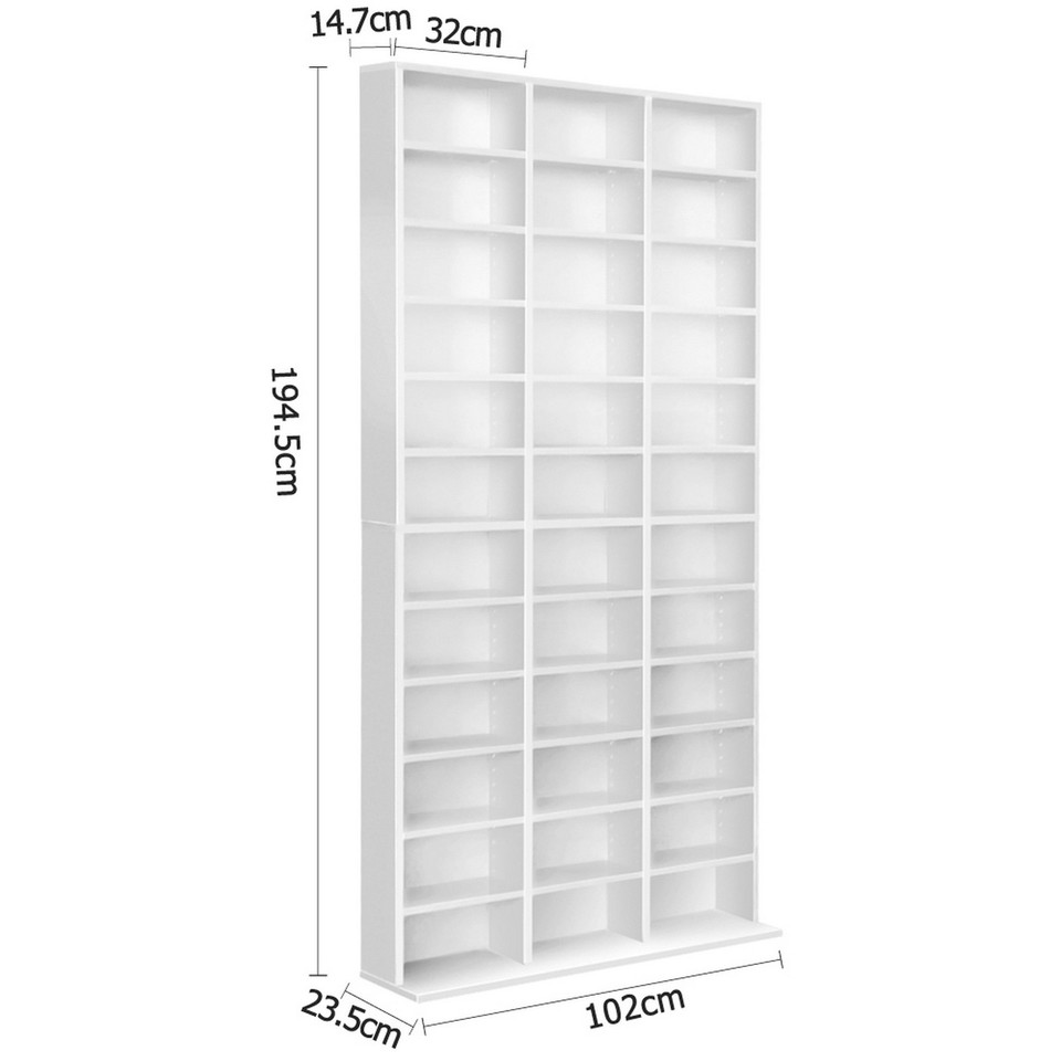 Artiss Adjustable Book Storage Shelf Rack Unit White | eBay