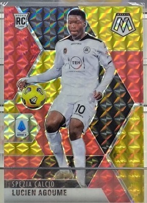 2020-21 Panini Mosaic Lucien Agoume Rookie RC Red Gold /88 Spezia Calcio Sevilla