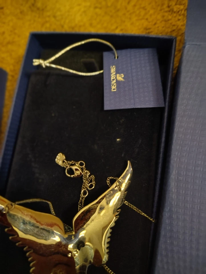 Collar Colgante 16" Swarovski Azul Teal Cristal Fénix Levantamiento Distintivo con Caja Foto 3 de 4