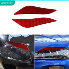 Red Carbon Fiber Front Headlight Eyelid Eyebrow Cover For Toyota Corolla 2008-11