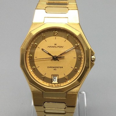 Vintage Hamilton XC Men Watch 30mm Gold Tone Chronometer 9832 New