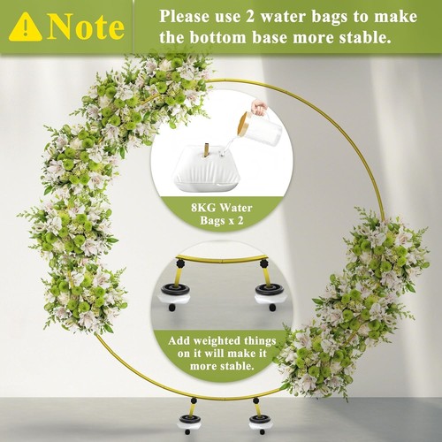 Arco redondo para globos de metal dorado decoración de bodas fiestas babyshower - Picture 7 of 9