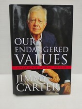 Product Image: Our Endangered Values Book signed Jimmy Carter President Autograph