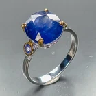 Vintage jewelry Blue Sapphire Ring 925 Sterling Silver Size 7.25 /R473334