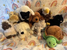 Lot Of 9 Webkinz Only One Code Turtle Elephant Sheep Eagle Hippo Irish Setter