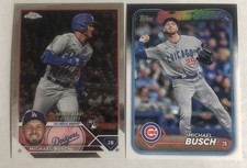 Michael Busch Lot (2): 2023 Topps Chrome Update Debut & 2024 Topps Future Stars
