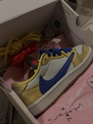 Jordan 1 Low Og SP x Travis Scott Canary Kids (Ps) DZ5909-700 Size 12.5c