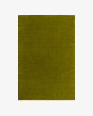 Solid Moss Green Wool Rug Modern Olive Green Hand-Tufted Plush Soft Area Carpet