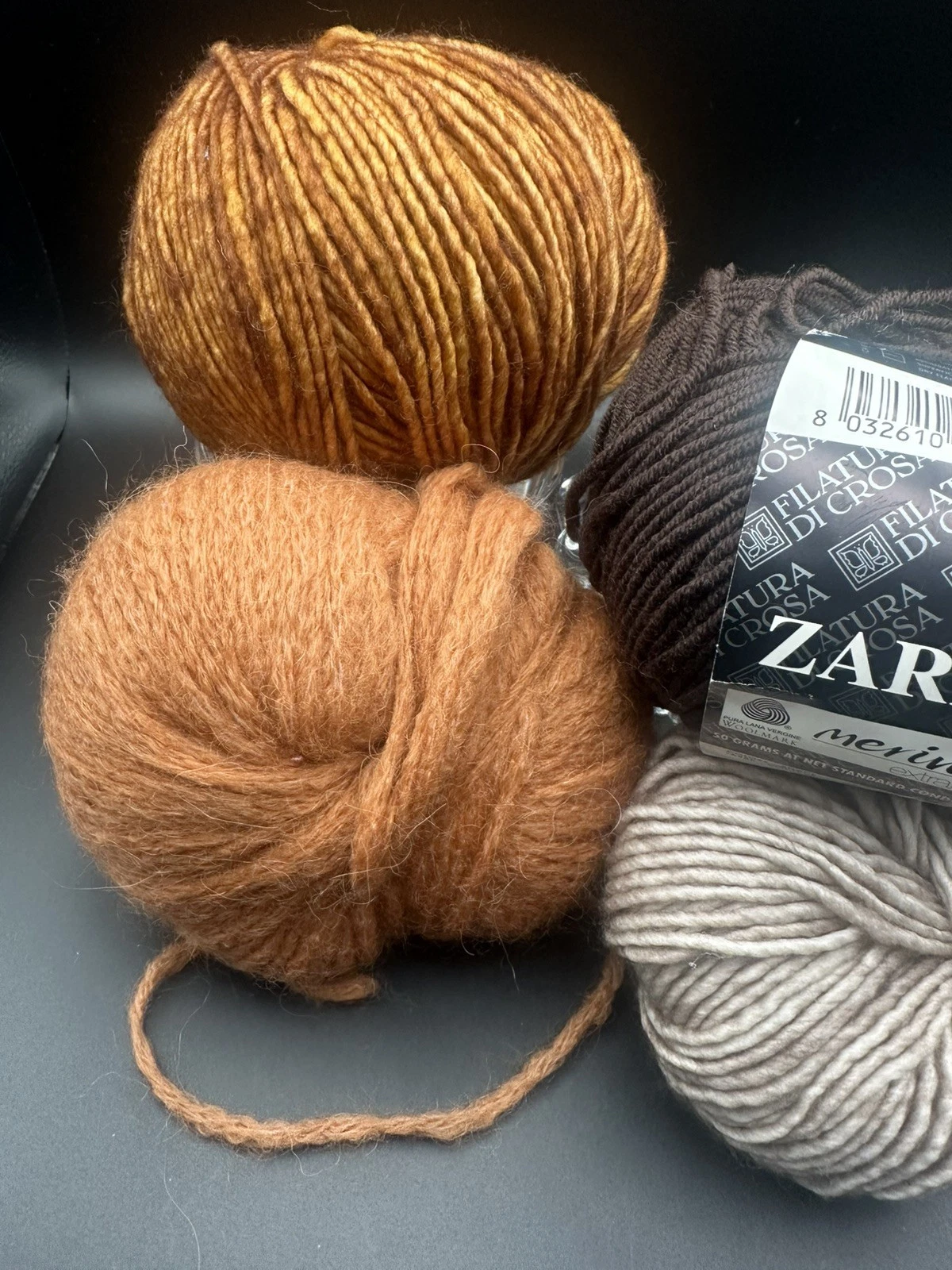Lot of 5 Yarn NICE Balls Mix Color Zara, K&C Unknown. FALL WINTER COLORS. - product detail image 20